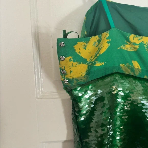 Green sequin midi dress - Picture 4 of 7